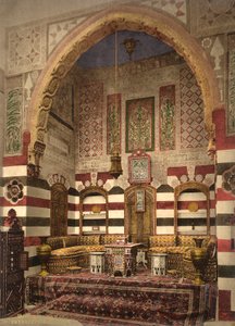 Interieur van een ontvangstruimte in een mooi huis, Damascus, ca. 1880-1900 door Swiss Photographer